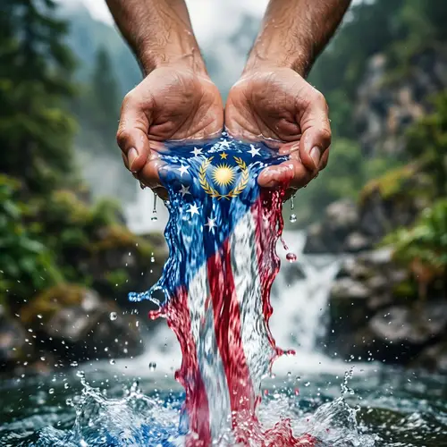 Patriotic Waterfall Flag Display | Inspiring Tribute Imagery
