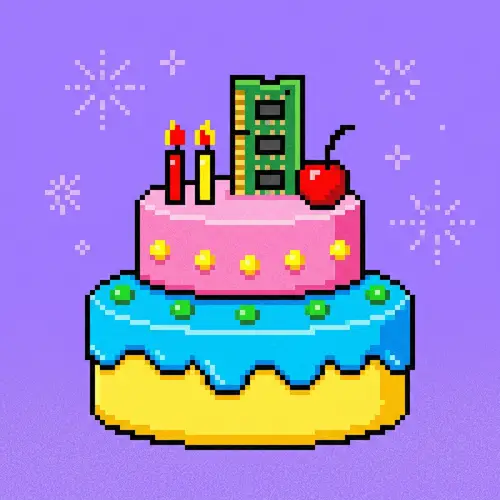 Pixel Art Cake - Vibrant 8-bit Aesthetic | Retro Gaming Style