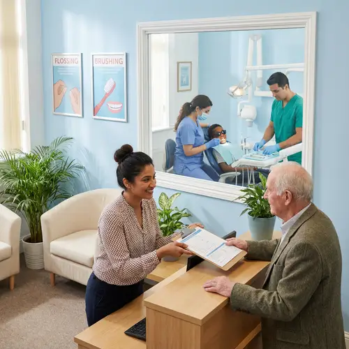 Professional Dental Clinic with Diverse Staff and Warm Atmosphere