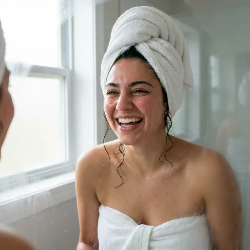Radiant Middle-Eastern Woman After Bath | Contentment