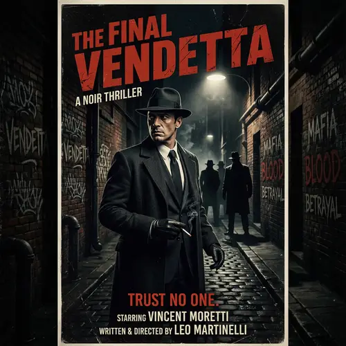 Mafia Noir Film Poster - Classic 1940s Style