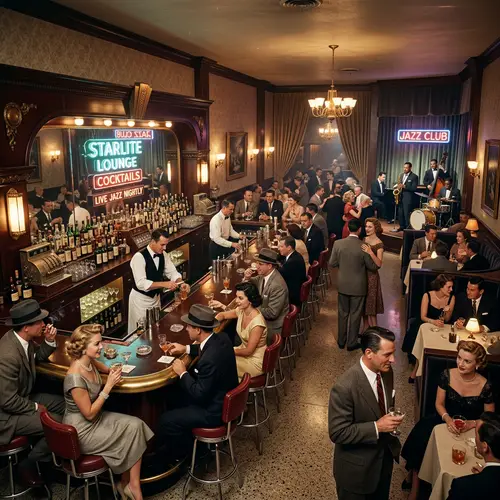 Luxury 1950s American Bar Panorama