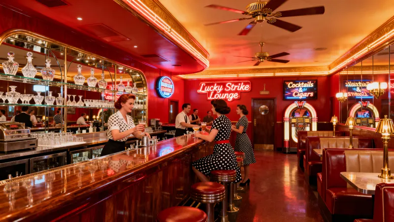 Luxury 1950s American Bar Panorama