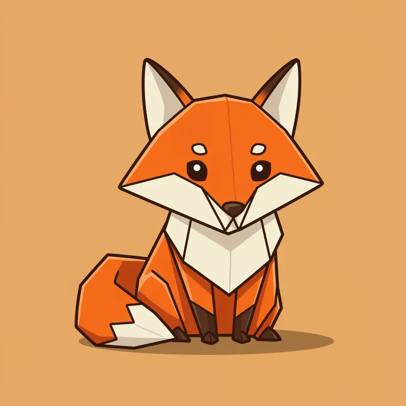 Friendly Origami Fox Mascot for 8th Grade School