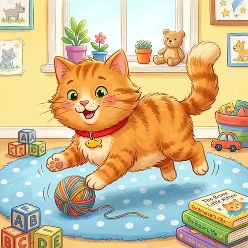 Happy Cat Illustration for Kids