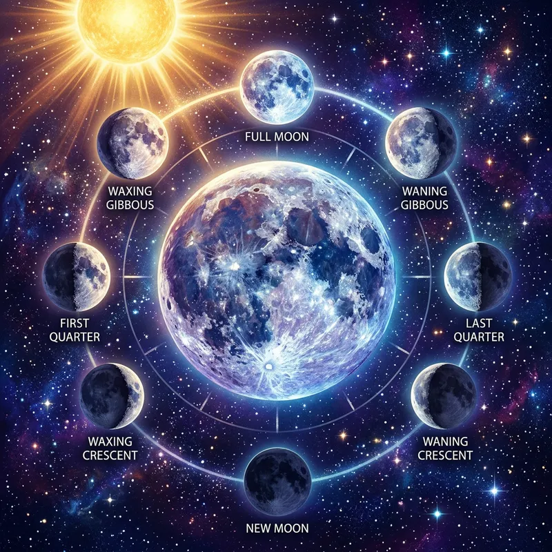 Stunning Moon Phases Visual with Celestial Harmony