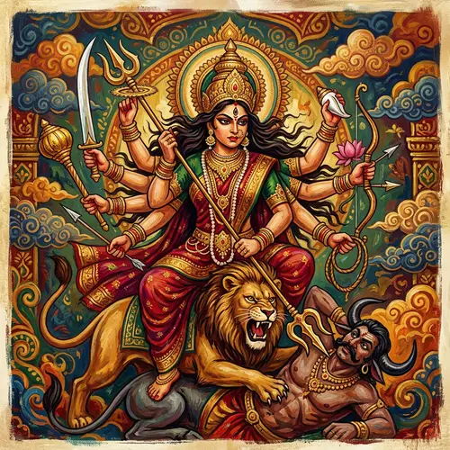 Divine Power of Durga Mata: A Digital Masterpiece