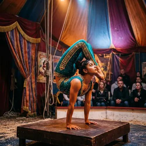 South Asian Female Contortionist Performance | Circus Aesthetics