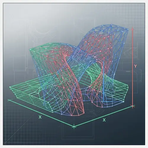 Detailed Wireframe Model Illustration | 3D Geometric Design
