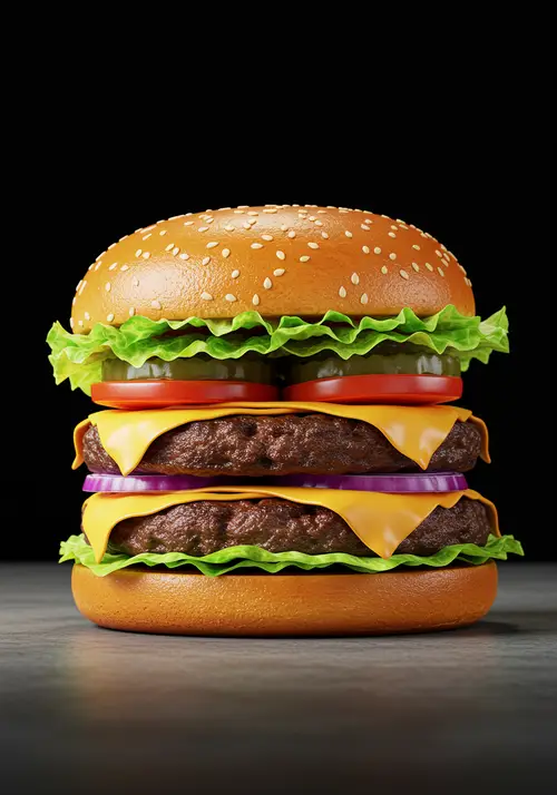 Vibrant Gourmet Cheeseburger Photography