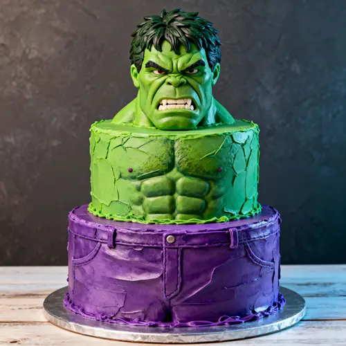 3-Tiered Hulk Cake Creation