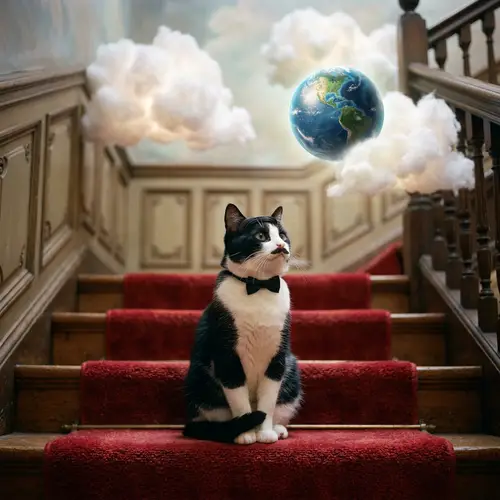 Whimsical Tuxedo Cat: A Historical Reflection