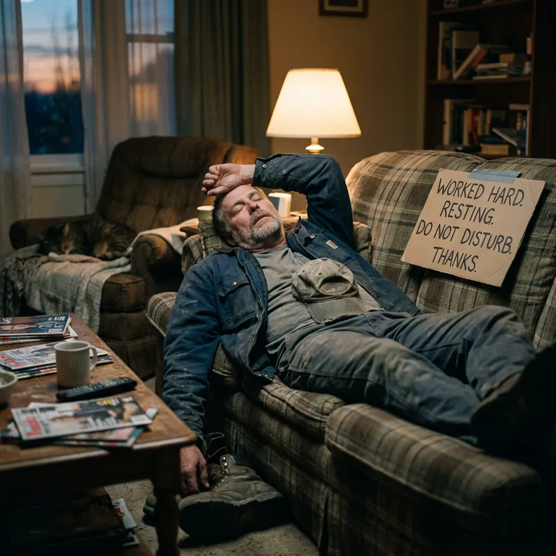 Man Relaxing After a Hard Day's Work