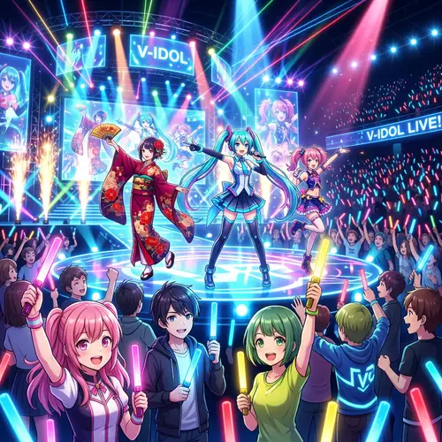 Anime-Style Virtual Reality Concert with Colorful Idols
