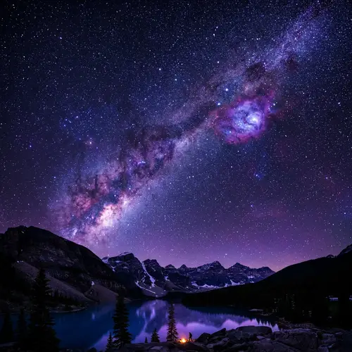 Cosmic Sky in Purple and Blue