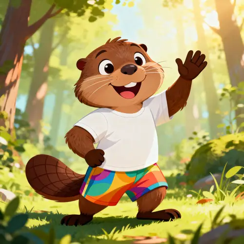 Friendly Beaver Mascot Cartoon Illustration