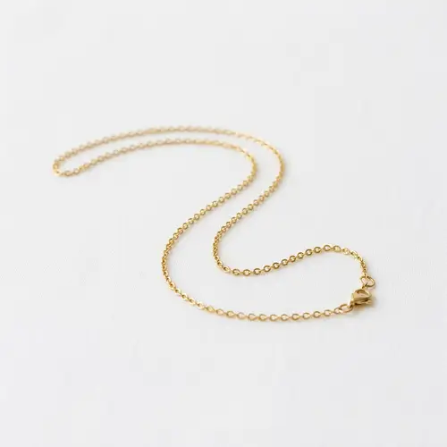 Delicate Golden Chain on White Background