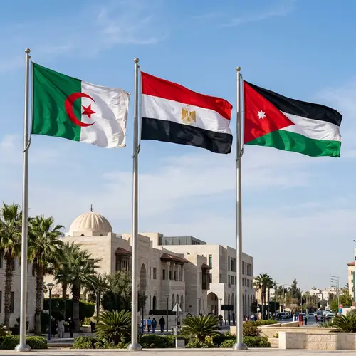 Algeria, Egypt, and Jordan Flags Collection