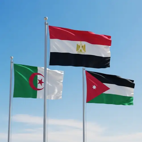 Algeria, Egypt, and Jordan Flags Collection