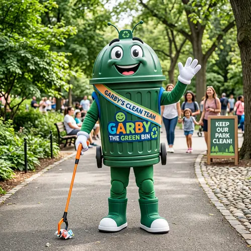 Fun Trash Can Mascot for Your Marketing