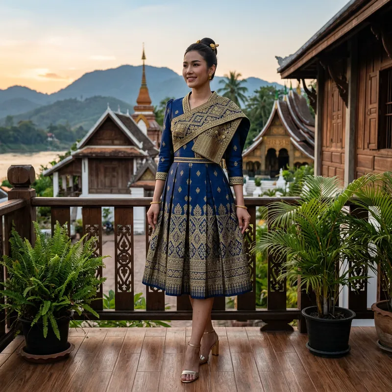 Modern Laos & Thai Inspired Dress