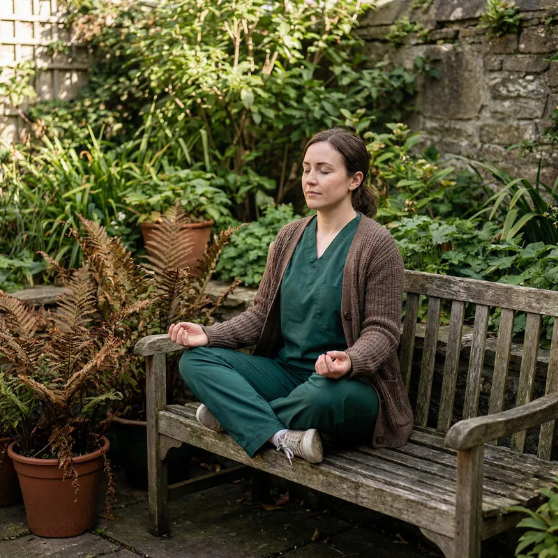 Nurse Meditating: Finding Peace in Nature's Colors