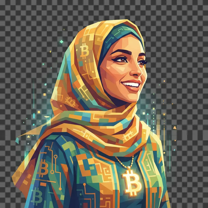 Middle-Eastern Bitcoin Woman | Animated Character