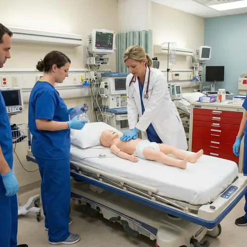 CPR on Diapered Girl in Hospital Setting