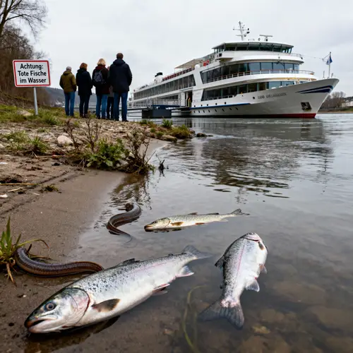 Scenic Rhine River Landscape near Karlsruhe