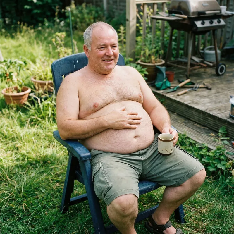 Shirtless Obese Man Photo