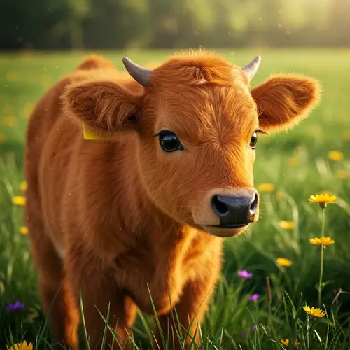 Little Orange Bull - A Cute Farm Animal