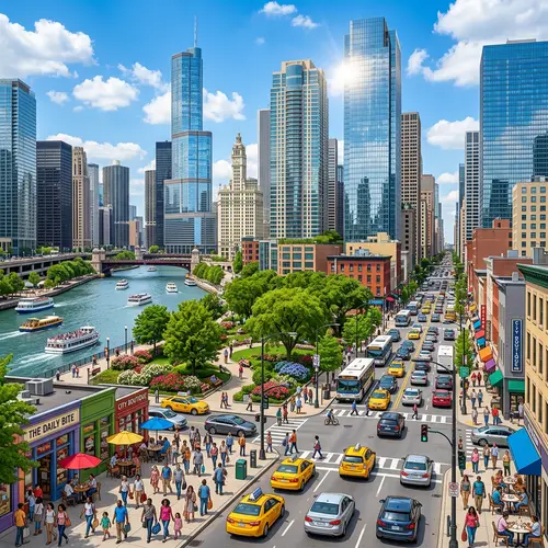 Vibrant Cityscape | Urban Life Essence