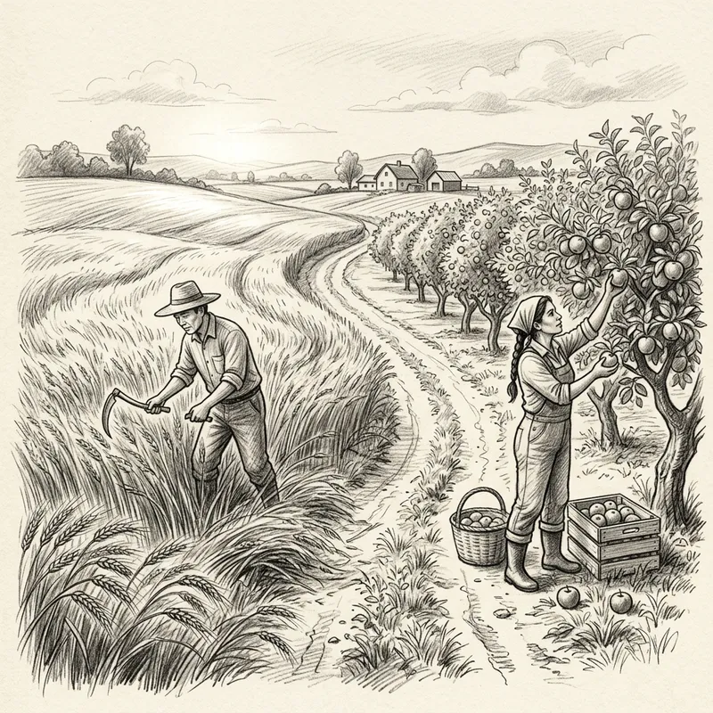 Agricultural Lands: Wheat Field and Apple Orchard