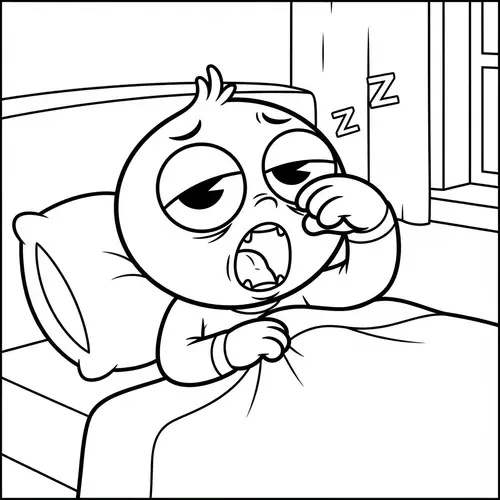 Simple Sleepy Coloring Page for Kids