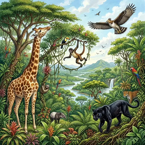 Explore the Vibrant Animal Kingdom in Illustration