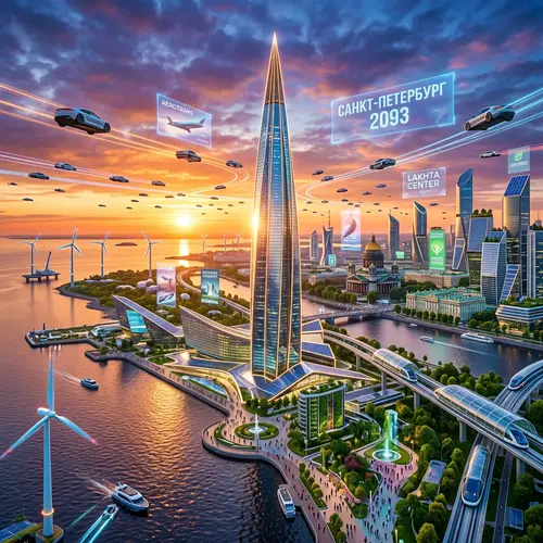 Futuristic View of 2093: Lakhta Center in St. Petersburg
