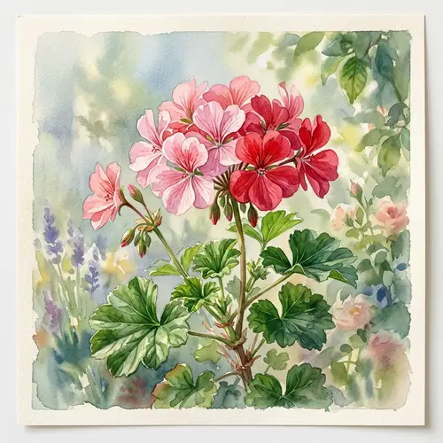 Stunning Watercolor Geranium Painting