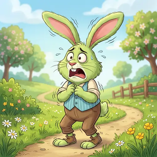 Frightened Springbonnie: Expressive Rabbit Character