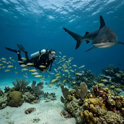 Exploring the Captivating Underwater World with Sharks and Tropical Fish