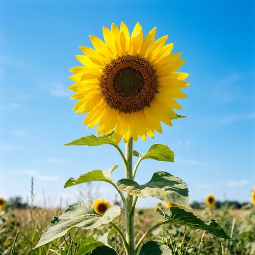 Vibrant Sunflower Against Clear Blue Sky