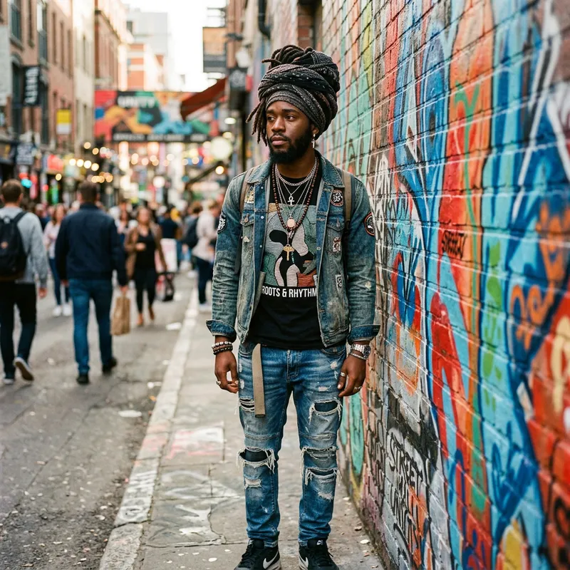 Urban Streetwear African Man Turban Look | Juice World Image