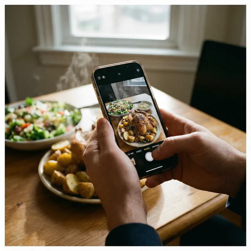 First Person Perspective Realistic Homemade Meal Snapshot