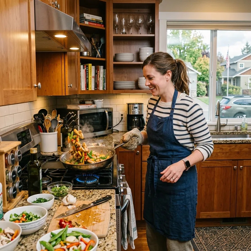 Real-Time Cooking in an American Home Kitchen Real-Time Cooking in an American Home Kitchen