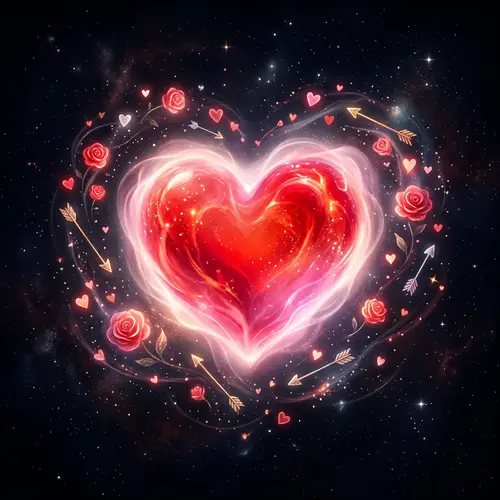 Surrealistic Vibrant Heart Symbol of Love