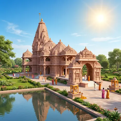 Historic Ram Mandir in Ayodhya, India - Religious Architecture