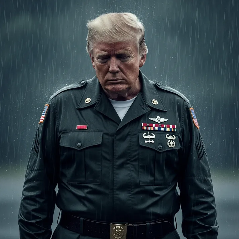 Trump as GI Jane: A Sad Parody in the Rain