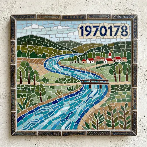 Simple Tile Mosaic of a River
