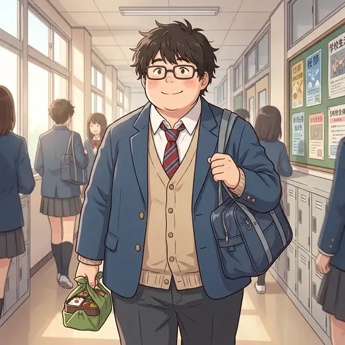 Fat High School Anime Boy - Fun Character Designs