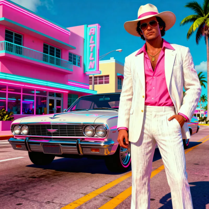 GTA Vice City Male Character - 80s Miami Style