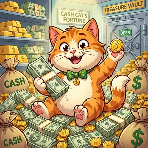 Mascot Cat with Money Design